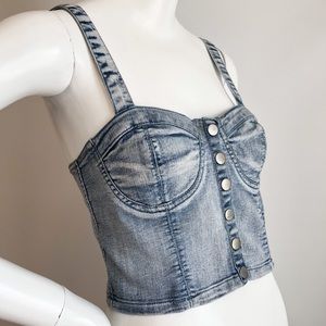 Denim Bustier Crop Top